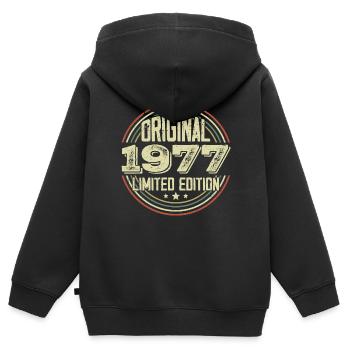 1977 Birthday Parties, ein legendärer Jahrgang - Kinder Premium Organic Zip Hoodie - Schwarz - Hinten - AI Model Kid Male (0cm)