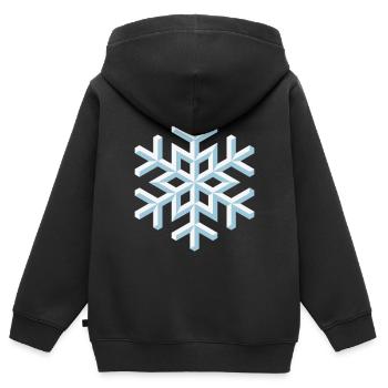 Schneeflocke 3D (Schnee / Flocke / Winter) - Kinder Premium Organic Zip Hoodie - Schwarz - Hinten - AI Model Kid Male (0cm)