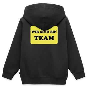 Team und Teamwork - Kinder Premium Organic Zip Hoodie - Schwarz - Hinten - AI Model Kid Male (0cm)
