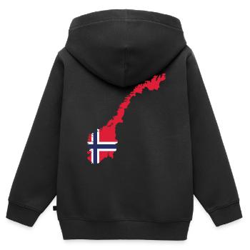 Norwegen Norweger Skandinavien - Kinder Premium Organic Zip Hoodie - Schwarz - Hinten - AI Model Kid Male (0cm)