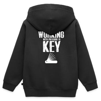 Einbrecher Schlüsseldienst Schließtechniker Design - Kinder Premium Organic Zip Hoodie - Schwarz - Hinten - AI Model Kid Male (0cm)