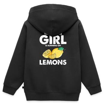 Limonade Limonade Limonade Limonade Stand Design - Sweat Premium à capuche zippé enfant bio - noir - Dos - AI Model Kid Male (0cm)