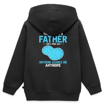 Pool Guy Design pour PoolBoy et Pool Cleaner - Sweat Premium à capuche zippé enfant bio - noir - Dos - AI Model Kid Male (0cm)