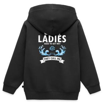Pool Guy Design pour PoolBoy et Pool Cleaner - Sweat Premium à capuche zippé enfant bio - noir - Dos - AI Model Kid Male (0cm)