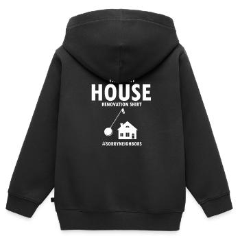 Hausabriss und Renovierungs Design - Kinder Premium Organic Zip Hoodie - Schwarz - Hinten - AI Model Kid Male (0cm)