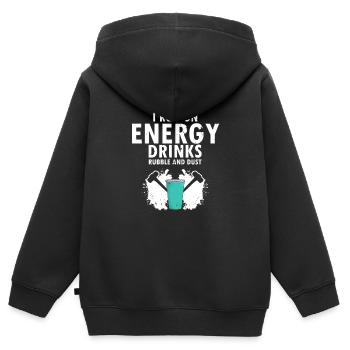 Démolition et rénovation de maisons - Sweat Premium à capuche zippé enfant bio - noir - Dos - AI Model Kid Male (0cm)