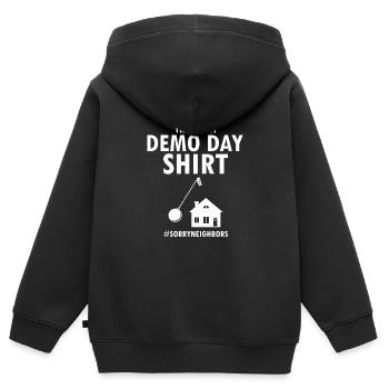 Hausabriss und Renovierungs Design - Kinder Premium Organic Zip Hoodie - Schwarz - Hinten - AI Model Kid Male (0cm)