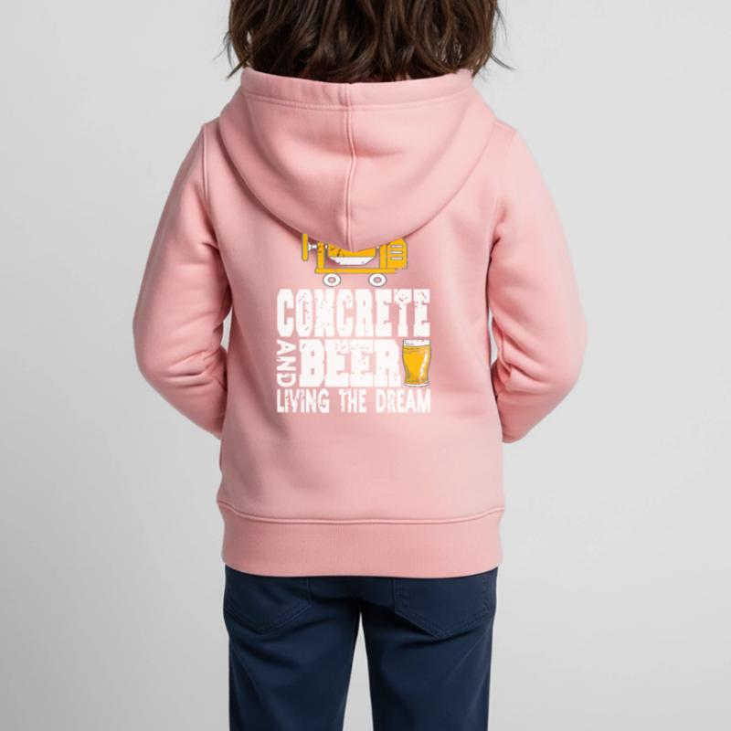 Conception de constructeur en béton pour les constructeurs et le chantier de construction Sweat Premium à capuche zippé enfant bio