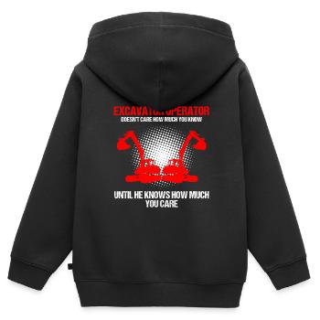Opérateur de machinerie lourde pour opérateurs d’excavatrices - Sweat Premium à capuche zippé enfant bio - noir - Dos - AI Model Kid Male (0cm)