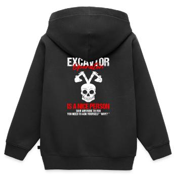 Heavy Equipment Operator and Excavator Operator Design - Kids Premium Organic Zip-up Hoodie - black - Back - AI Model Kid Male (0cm)
