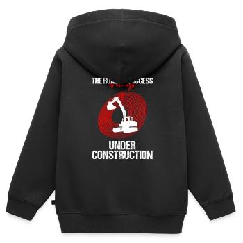 Conception des opérateurs d’équipement lourd et des opérateurs d’excavatrices - Sweat Premium à capuche zippé enfant bio - noir - Dos - AI Model Kid Male (0cm)