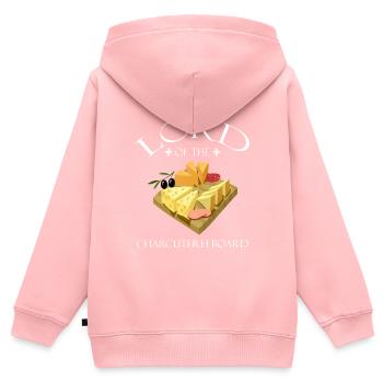 Design de charcuterie pour les fromagers - Sweat Premium à capuche zippé enfant bio - rose - Dos - AI Model Kid Female (0cm)