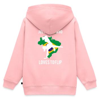 Danse brésilienne pour le kickboxing - Sweat Premium à capuche zippé enfant bio - rose - Dos - AI Model Kid Female (0cm)