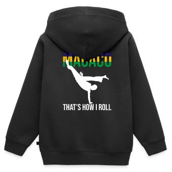 Capoeira for Mixed Martial Arts and Kickboxing - Kids Premium Organic Zip-up Hoodie - black - Back - AI Model Kid Male (0cm)