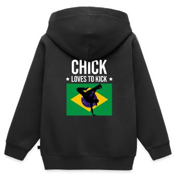 Capoeira for Mixed Martial Arts and Kickboxing - Kids Premium Organic Zip-up Hoodie - black - Back - AI Model Kid Male (0cm)