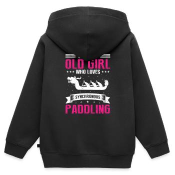 Dragon Boat Trainer and Dragon Boat - Kids Premium Organic Zip-up Hoodie - black - Back - AI Model Kid Male (0cm)