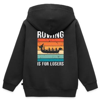 Dragon Boat and Dragon Boat Crew - Kids Premium Organic Zip-up Hoodie - black - Back - AI Model Kid Male (0cm)