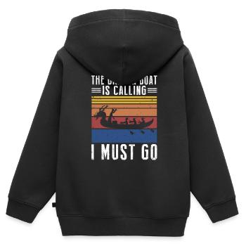 Dragon Boat and Dragon Boat Crew - Kids Premium Organic Zip-up Hoodie - black - Back - AI Model Kid Male (0cm)