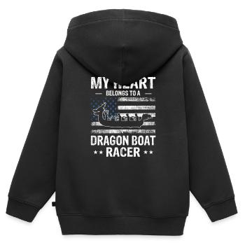 Dragon Boat Racing Theme for Dragon Boating - Kids Premium Organic Zip-up Hoodie - black - Back - AI Model Kid Male (0cm)