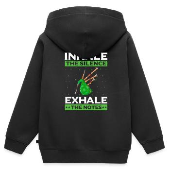 Dudelsack für Dudelsackspieler und Schotten - Kinder Premium Organic Zip Hoodie - Schwarz - Hinten - AI Model Kid Male (0cm)