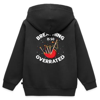 Dudelsack für Dudelsackspieler und Schotten - Kinder Premium Organic Zip Hoodie - Schwarz - Hinten - AI Model Kid Male (0cm)