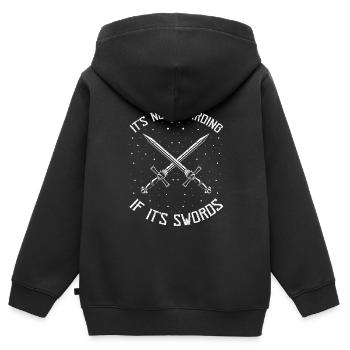 Citation de jeu de rôle pour Larper et Larp - Sweat Premium à capuche zippé enfant bio - noir - Dos - AI Model Kid Male (0cm)