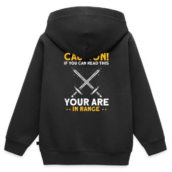 Citation de jeu de rôle pour Larper et Larp - Sweat Premium à capuche zippé enfant bio - noir - Dos - AI Model Kid Male (0cm)