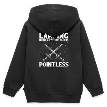 Larping für Fantasy-Rollenspiele und Schwertkämpfe - Kinder Premium Organic Zip Hoodie - Schwarz - Hinten - AI Model Kid Male (0cm)