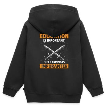 Larping für Fantasy-Rollenspiele und Schwertkämpfe - Kinder Premium Organic Zip Hoodie - Schwarz - Hinten - AI Model Kid Male (0cm)