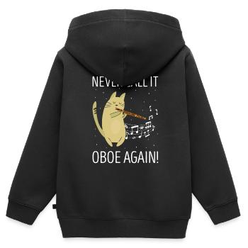 Holzblasinstrument und Fagott Blasinstrument - Kinder Premium Organic Zip Hoodie - Schwarz - Hinten - AI Model Kid Male (0cm)