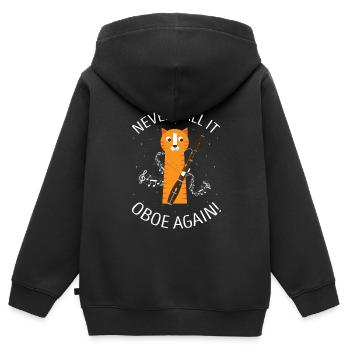 Orchester und Holzblasinstrument - Kinder Premium Organic Zip Hoodie - Schwarz - Hinten - AI Model Kid Male (0cm)