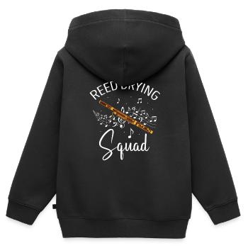 Holzblasinstrument und Fagott Blasinstrument - Kinder Premium Organic Zip Hoodie - Schwarz - Hinten - AI Model Kid Male (0cm)