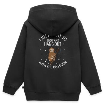 Orchester und Holzblasinstrument - Kinder Premium Organic Zip Hoodie - Schwarz - Hinten - AI Model Kid Male (0cm)