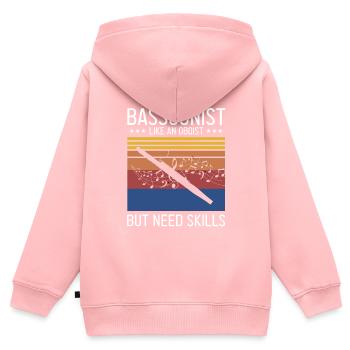 Holzblasinstrument und Fagott Blasinstrument - Kinder Premium Organic Zip Hoodie - Rosa - Hinten - AI Model Kid Female (0cm)