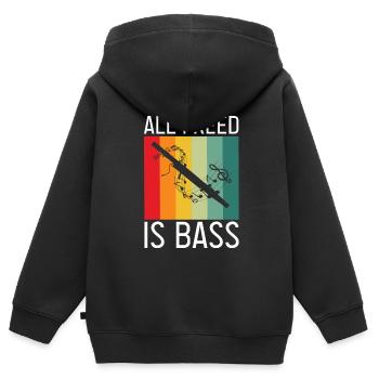 Orchester und Holzblasinstrument - Kinder Premium Organic Zip Hoodie - Schwarz - Hinten - AI Model Kid Male (0cm)