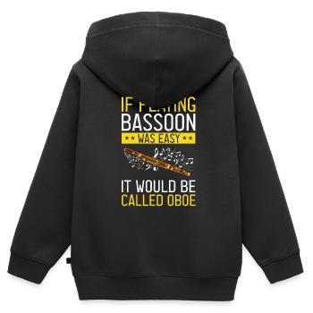 Orchester und Holzblasinstrument - Kinder Premium Organic Zip Hoodie - Schwarz - Hinten - AI Model Kid Male (0cm)