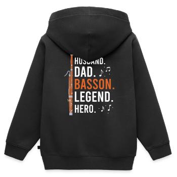 Holzblasinstrument und Fagott Blasinstrument - Kinder Premium Organic Zip Hoodie - Schwarz - Hinten - AI Model Kid Male (0cm)