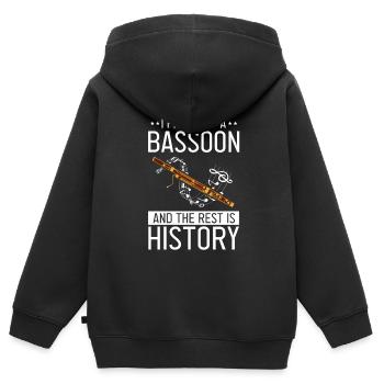 Orchester und Holzblasinstrument - Kinder Premium Organic Zip Hoodie - Schwarz - Hinten - AI Model Kid Male (0cm)