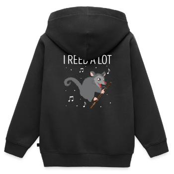 Holzblasinstrument und Fagott Blasinstrument - Kinder Premium Organic Zip Hoodie - Schwarz - Hinten - AI Model Kid Male (0cm)