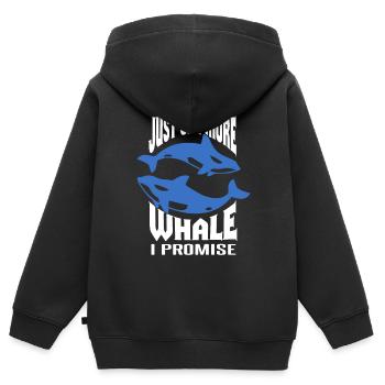 Meeressäuger für Orca-Beobachtung und Buckelwal - Kinder Premium Organic Zip Hoodie - Schwarz - Hinten - AI Model Kid Male (0cm)