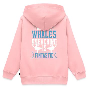 Rorqual bleu pour béluga et mammifères marins - Sweat Premium à capuche zippé enfant bio - rose - Dos - AI Model Kid Female (0cm)