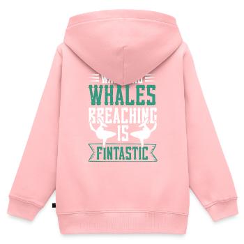 Beluga Whale Design für Meeressäuger und Orca - Kinder Premium Organic Zip Hoodie - Rosa - Hinten - AI Model Kid Female (0cm)