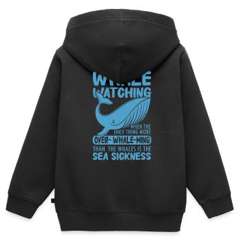 Meeressäuger für Orca-Beobachtung und Buckelwal - Kinder Premium Organic Zip Hoodie - Schwarz - Hinten - AI Model Kid Male (0cm)