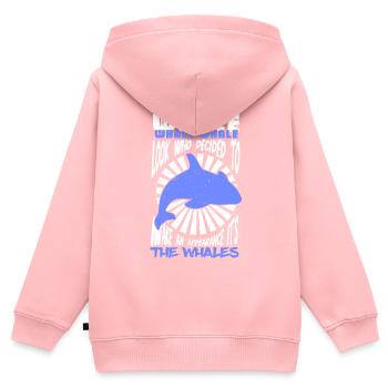 Beluga Whale Design für Meeressäuger und Orca - Kinder Premium Organic Zip Hoodie - Rosa - Hinten - AI Model Kid Female (0cm)