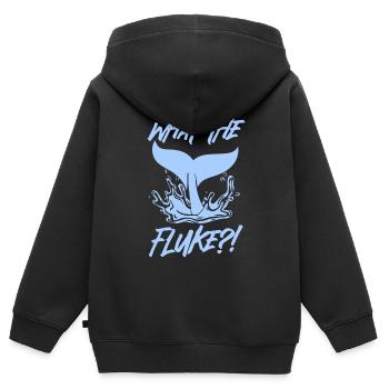 Orca Beobachtung für Buckelwale und Meerwale - Kinder Premium Organic Zip Hoodie - Schwarz - Hinten - AI Model Kid Male (0cm)