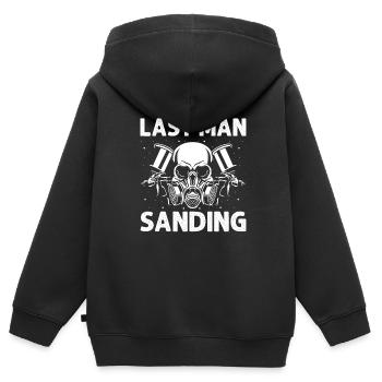 Offre de peintre automobile pour les carrossiers - Sweat Premium à capuche zippé enfant bio - noir - Dos - AI Model Kid Male (0cm)