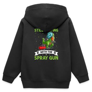 Autolackierer Angebot für Karosseriebauer - Kinder Premium Organic Zip Hoodie - Schwarz - Hinten - AI Model Kid Male (0cm)