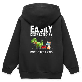 Offre de peintre automobile pour les carrossiers - Sweat Premium à capuche zippé enfant bio - noir - Dos - AI Model Kid Male (0cm)