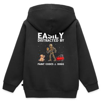 Autolackierer Angebot für Karosseriebauer - Kinder Premium Organic Zip Hoodie - Schwarz - Hinten - AI Model Kid Male (0cm)