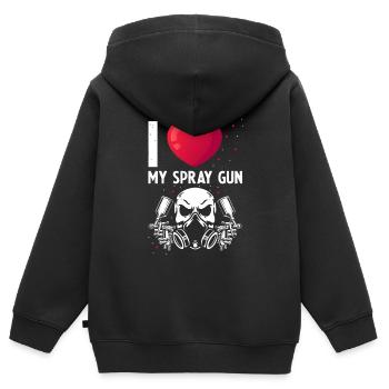 Peintre automobile pour carrossiers - Sweat Premium à capuche zippé enfant bio - noir - Dos - AI Model Kid Male (0cm)